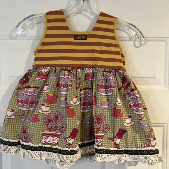 Matilda Jane Girl's Sz 6 Sailor Character Counts Tea Party Stripes Ruffle Top - Picture 5 of 7